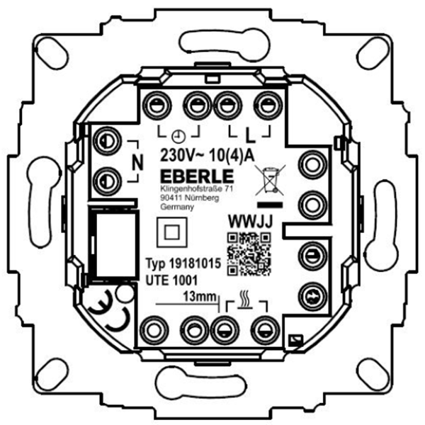 中村貿易-德國EBERLE數控恒溫器UTE 1001-Anthrazit-55