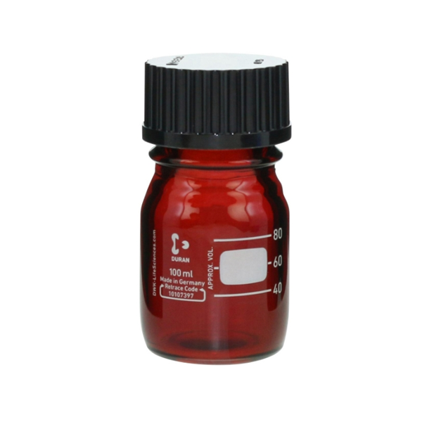 日本SIBATA柴田科學耐熱螺口瓶 棕色帶黑色瓶蓋017210-1002A