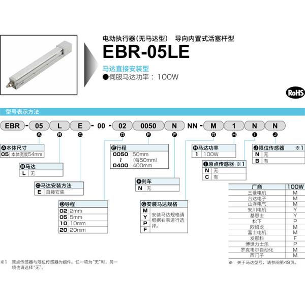 CKD喜開理電動執行器（無馬達型）滑塊型EBR-05LE-00-200150NNN-M1NN