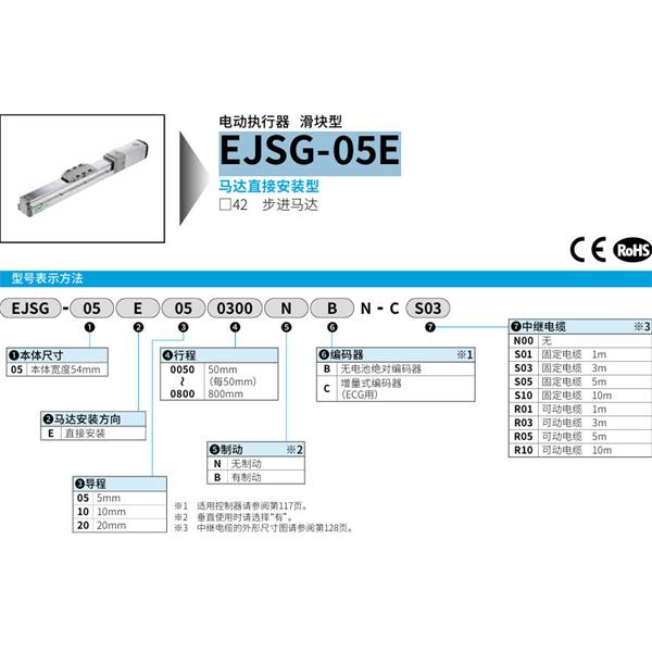 CKD喜開理電動執行器（無馬達型）滑塊型EJSG-05E200800BCN-CR10