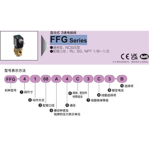 CKD喜開理多種流體直動式3通電磁閥集成閥FFG-514C4U3SK-B