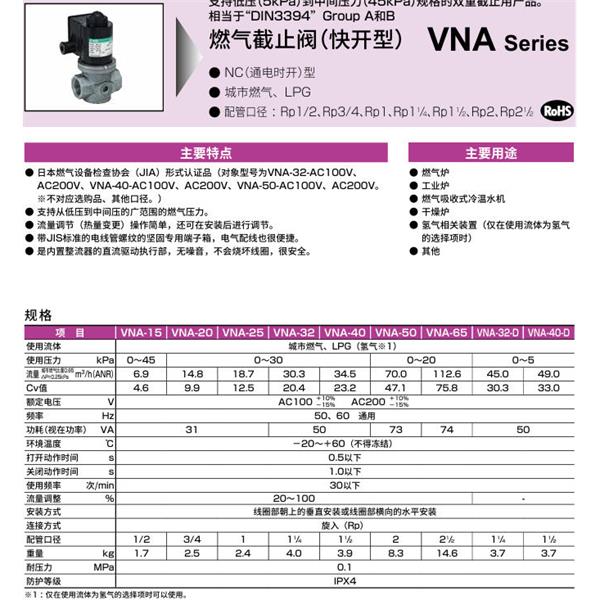 CKD喜開(kāi)理氣體遮蔽閥（快開(kāi)型）VNA-32-DZZ-AC100V